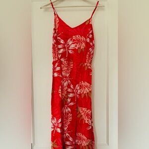 Roxy Red and White Tropical Floral dress Size XS
